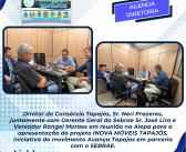 Diretor do Consórcio Tapajós, Sr. Neri Prazeres, juntamente com Gerente Geral do Sebrae Sr. José Lira e Vereador Rangel Moraes em reunião na Alepa para a apresentação do projeto INOVA MÓVEIS TAPAJÓS.